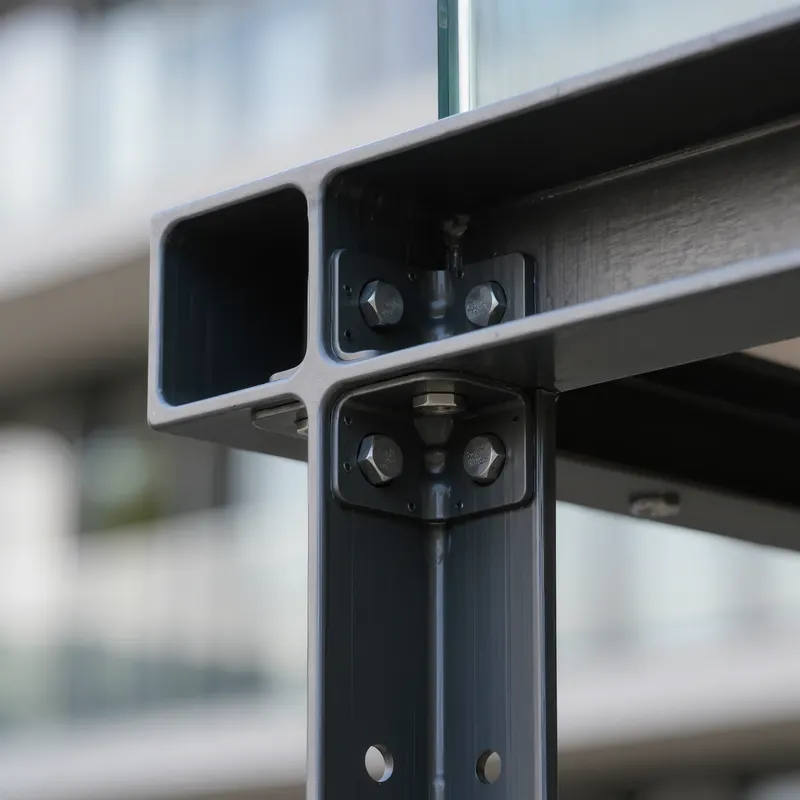 Visualisierung BEO Balcony B1 Pure: Detailansicht Stahlknoten