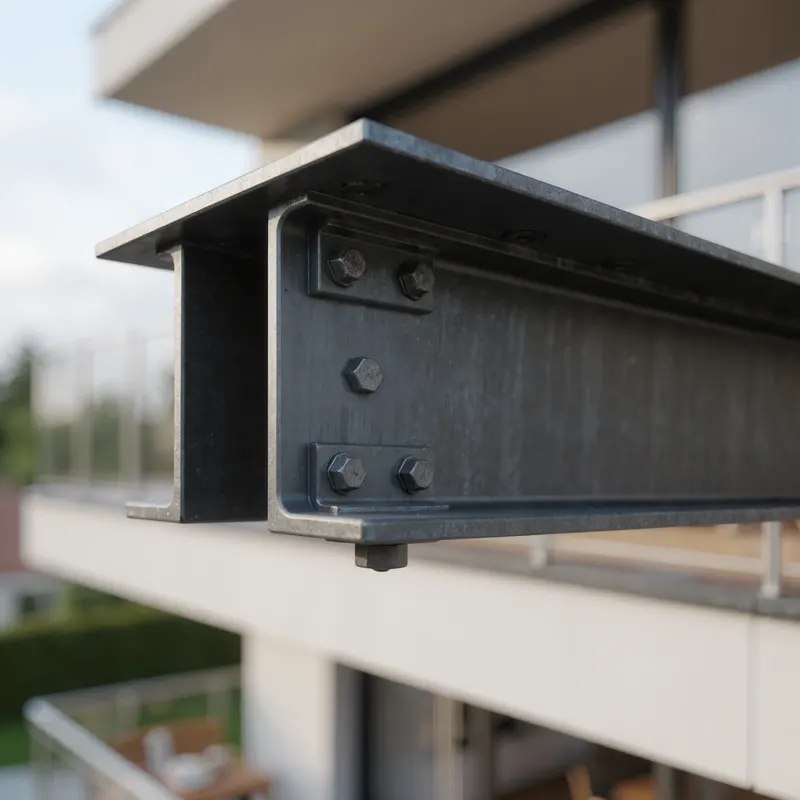 Visualisierung BEO Balcony M3 System: Detailansicht Fassadenverankerung