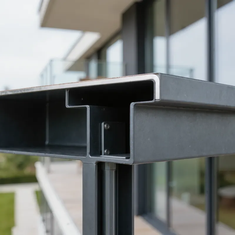 Visualisierung BEO Balcony M3 System: Detailansicht Integrierte Entwässerung