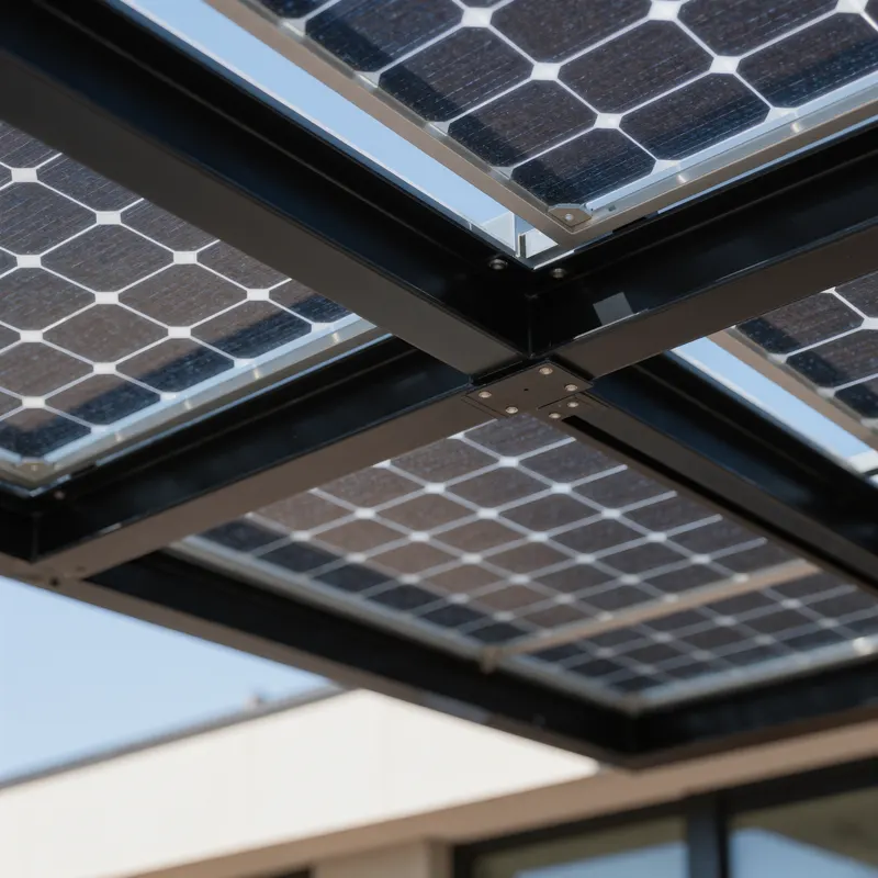 Visualisierung BEO Entry V2 Solar: Detailansicht Solar-Glasdach
