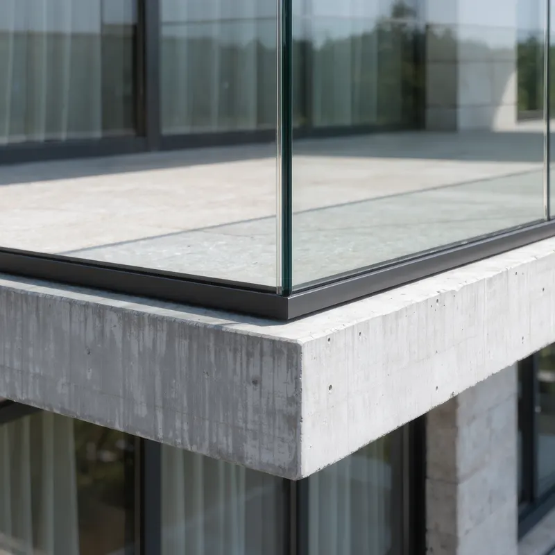Visualisierung BEO Glass G1 Pure: Detailansicht Balkonmontage