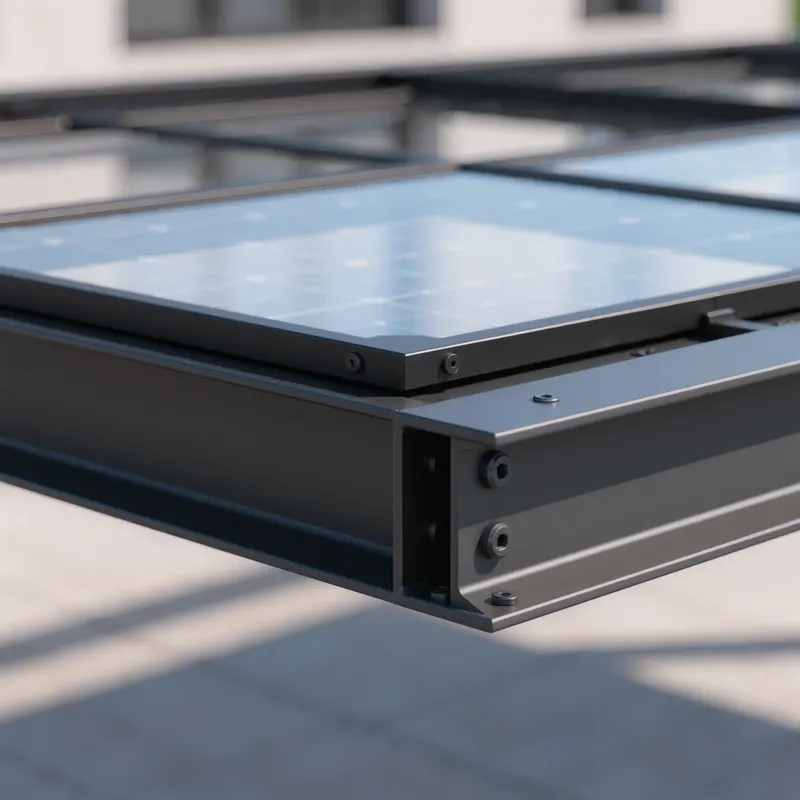 Visualisierung BEO Terrace T6 Solar Glass: Detailansicht Verdeckte Entwässerung