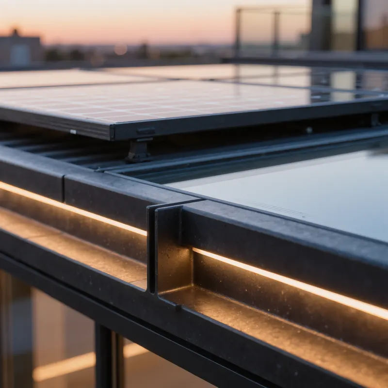Visualisierung BEO Terrace T6 Solar Glass: Detailansicht LED-Lichtprofil
