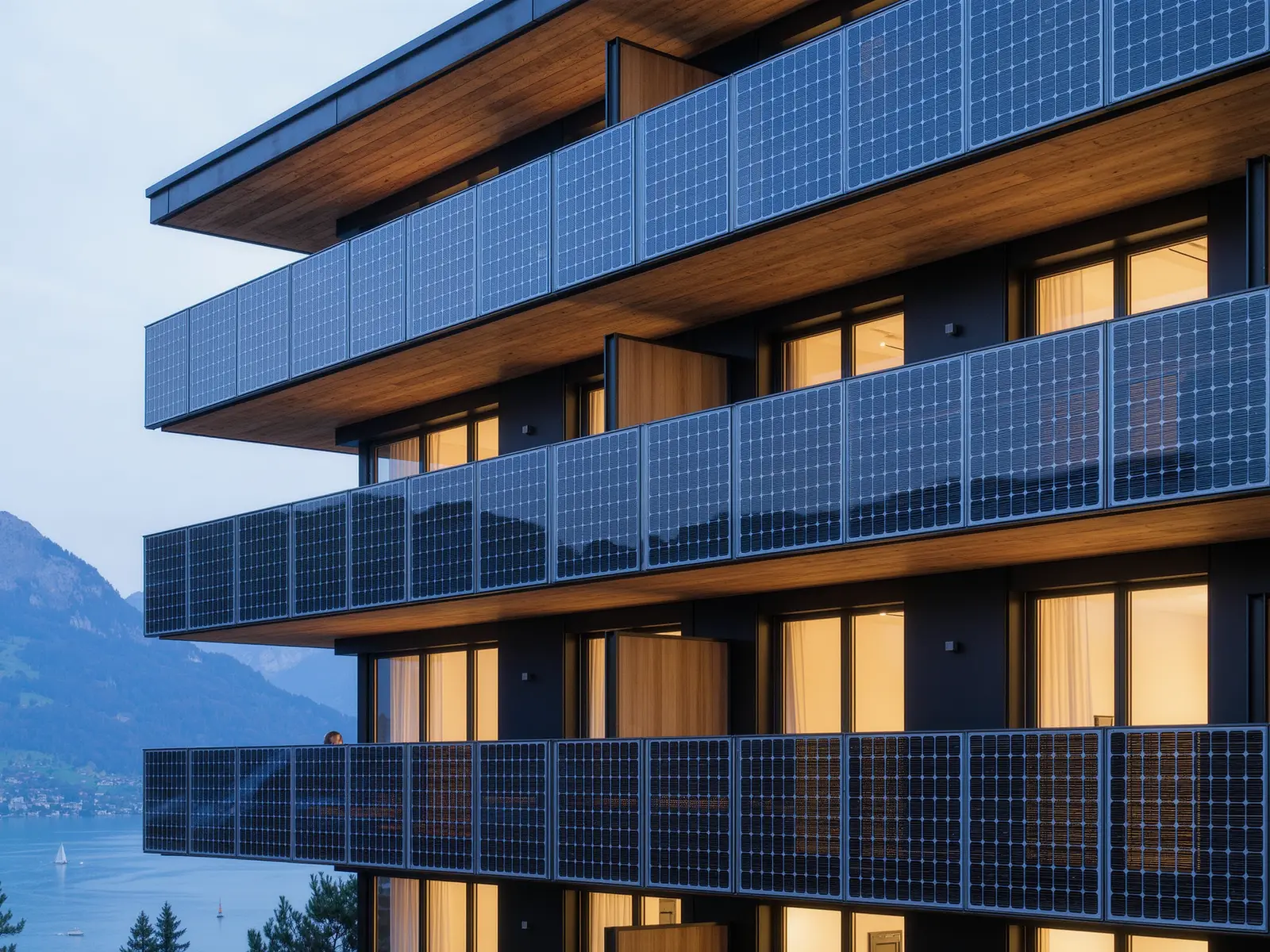 Visualisierung Solar-Balkongeländer, Beispiel Hotel
